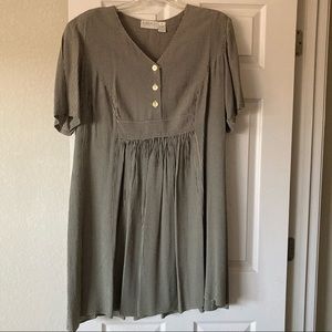 Vintage Elisabeth by Liz Claiborne black and cream V-neck dress  size 16